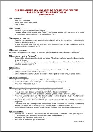 Questionnaire aux malades chroniques Gr09